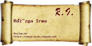 Rázga Irma névjegykártya